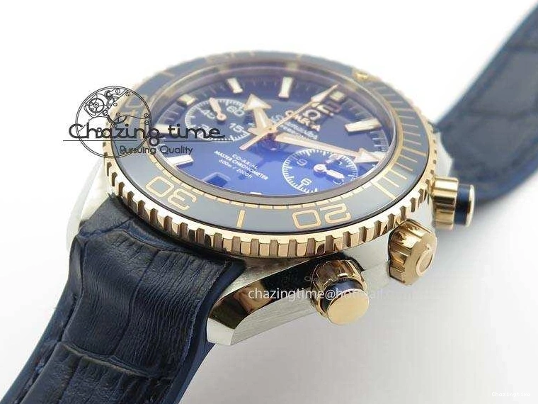 0513 GoodFit Seamaster Professional Chrono RG Blue Ceramic Blue Dial On Blue Gummy Strap A 8213